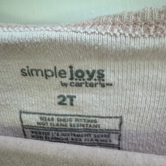 Carter’s 2T Girls Pink I Sparkle in My Sleep Unicorn Long Sleeve Pajama Top - Picture 4 of 5